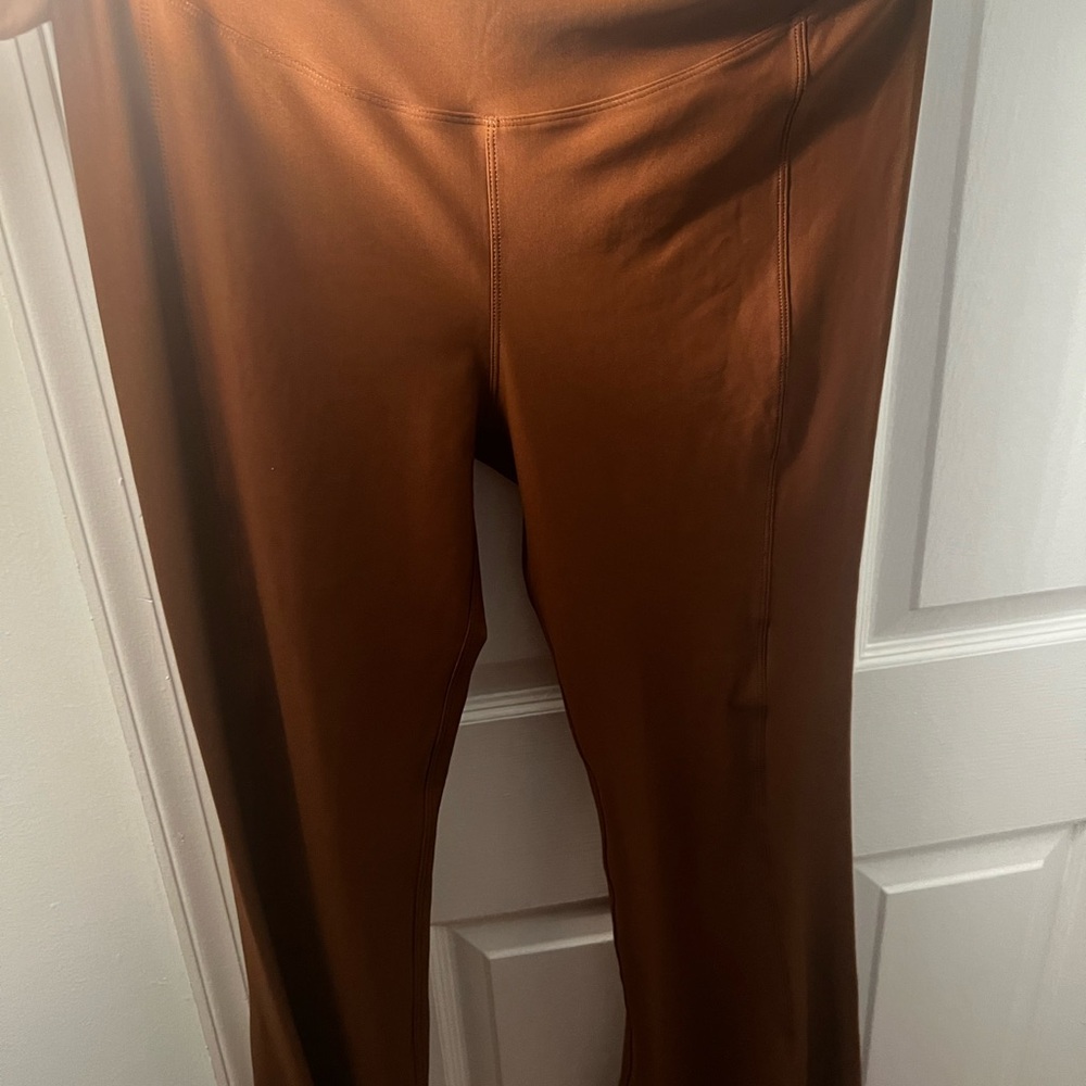 Brown flared leggings